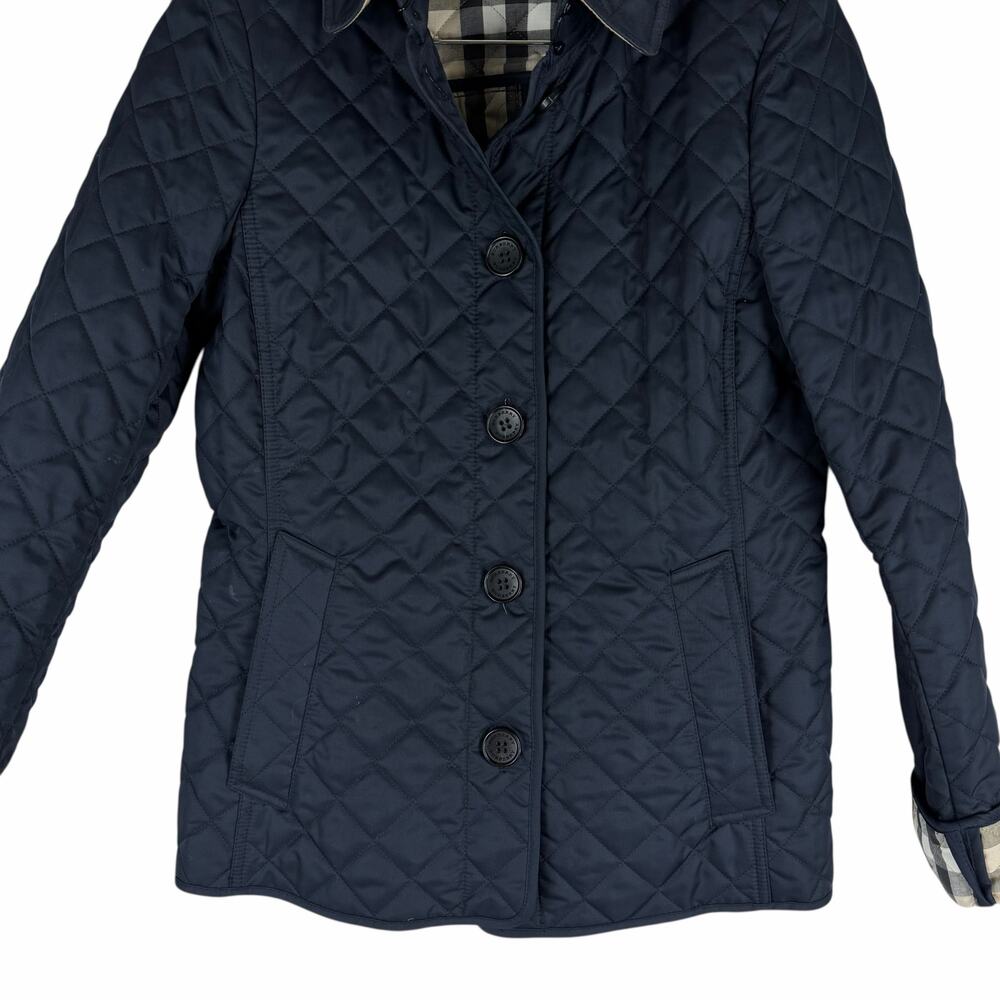 Burberry Ashurst Diamond Quilted Jacket Check Lining Dark Blue Size XS - Picture 6 of 14